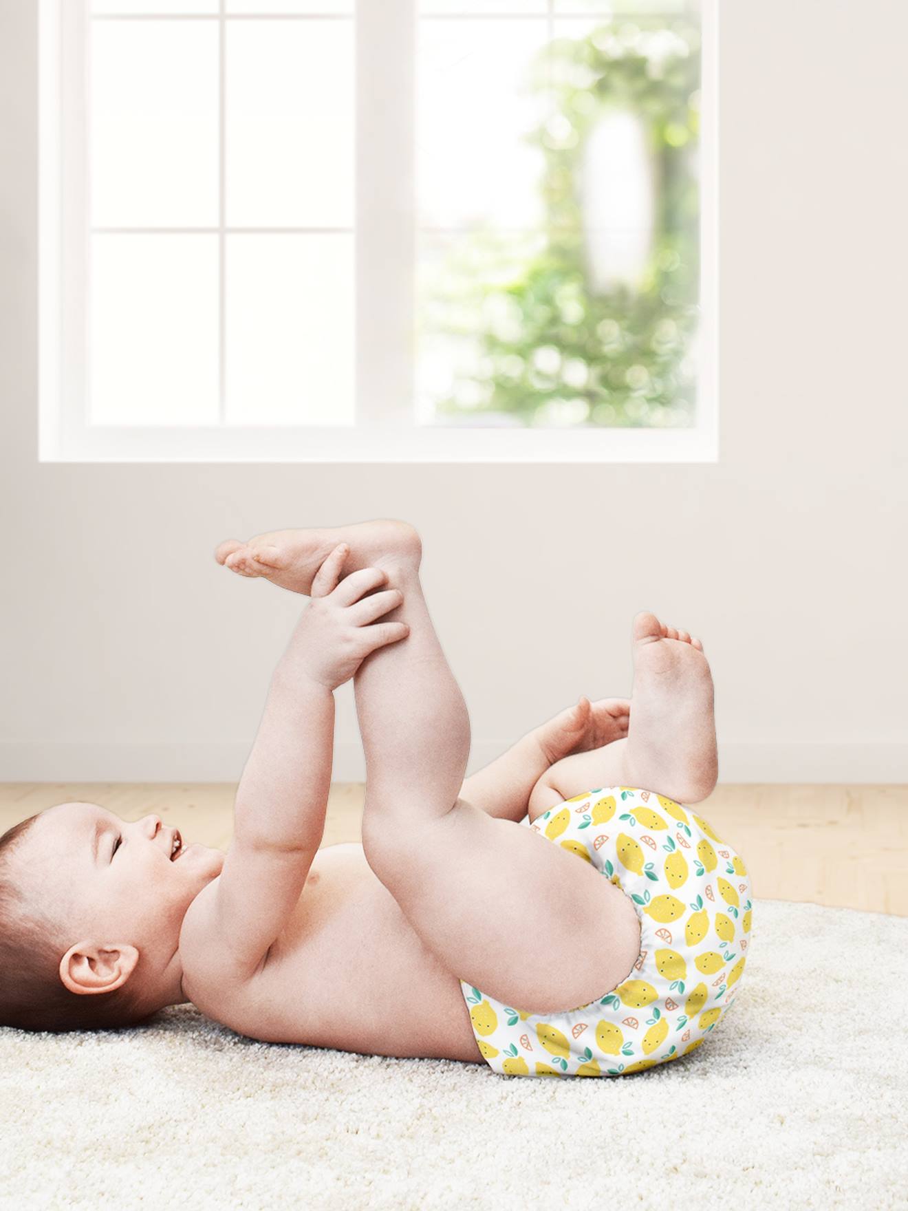 Fralda reutilizável tudo-em-um Miosolo BAMBINO MIO, branca clara, bicolor/multicolorida