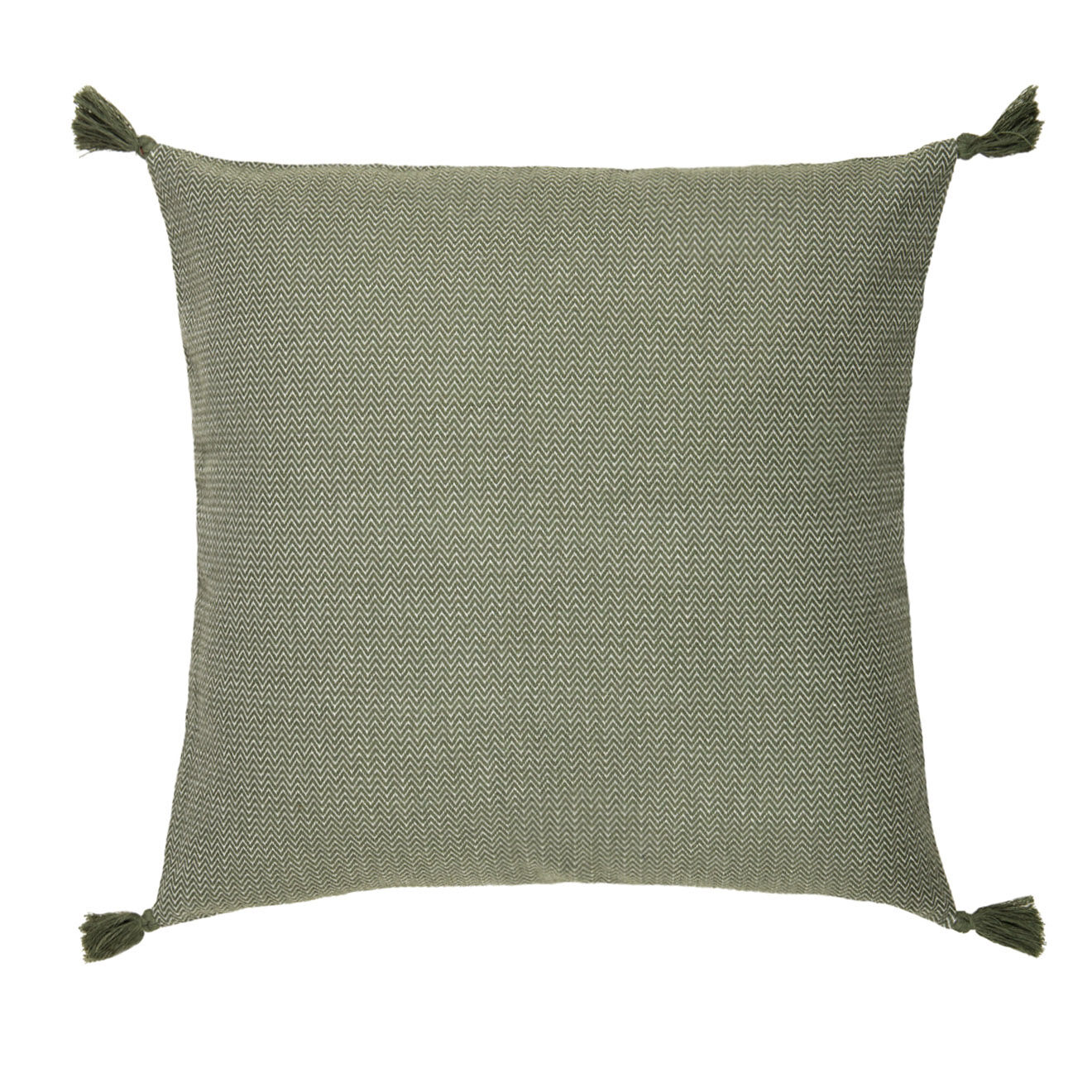 Febronie Housse de coussin à pompons Stockholm verte