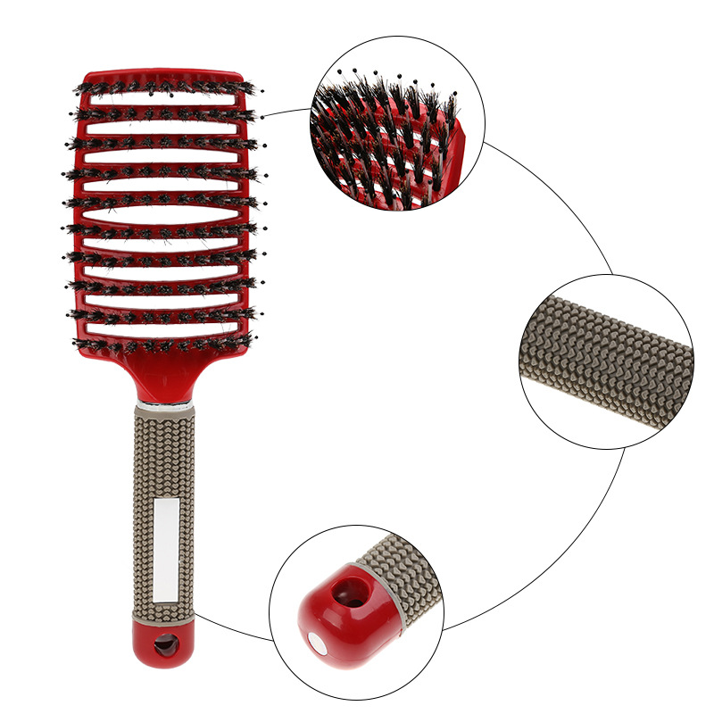 (70mm) Locken Styling Haarbürste Kopf Massage Bürste Detangling Brush - Schwarz