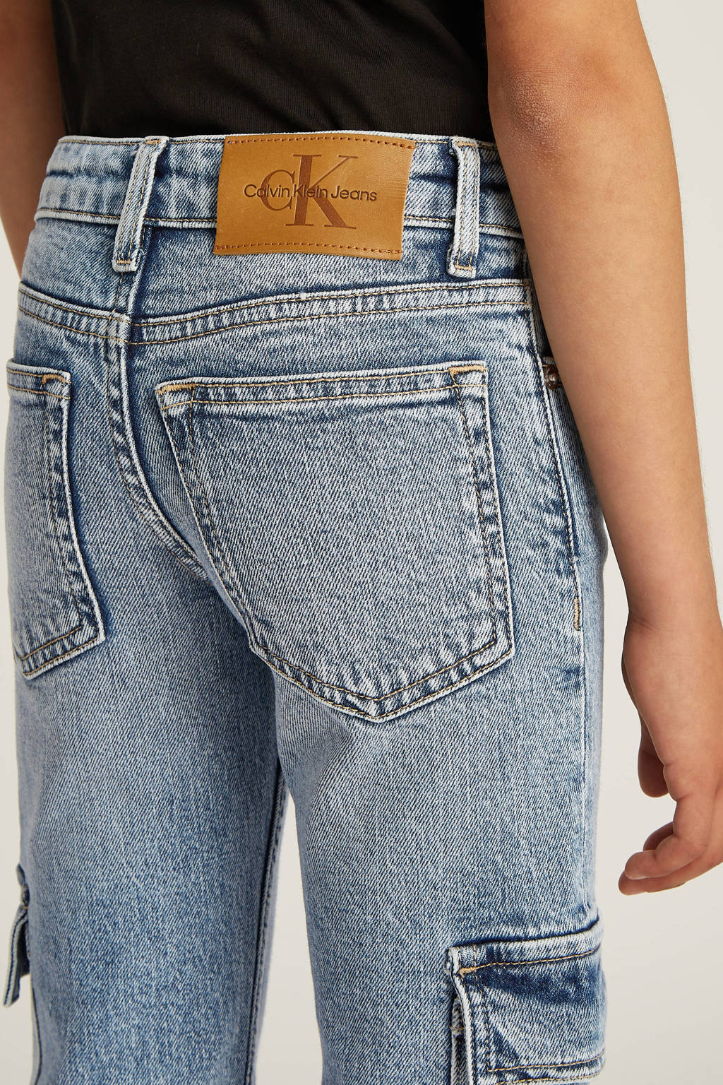 Calvin Klein wide leg regular waist jeans light blue denim