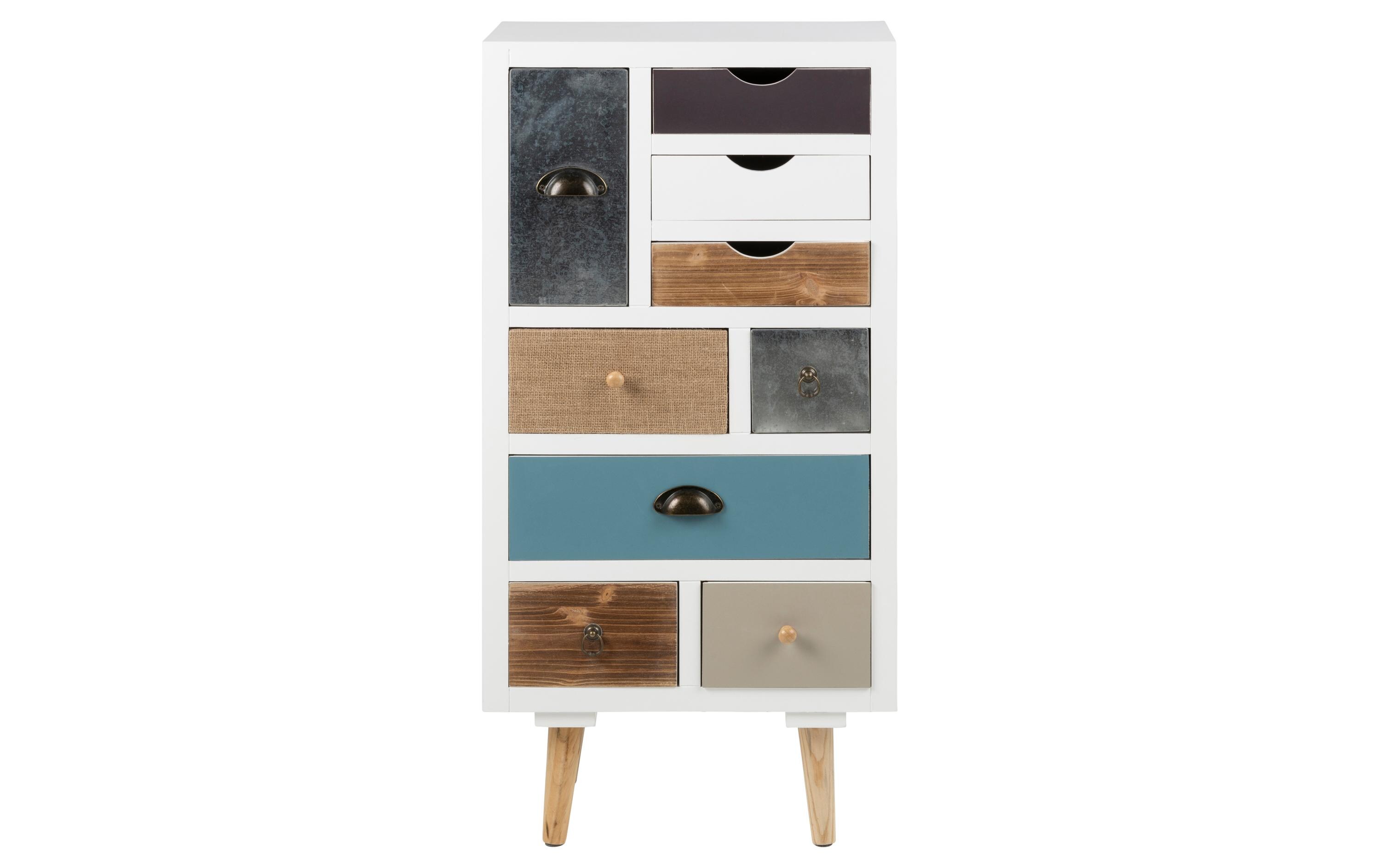 Kommode Thais 48 cm x 98 cm, Mehrfarbig/Weiss<br>Kasten