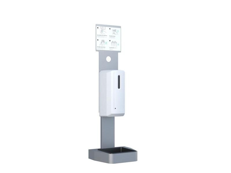 Multibrackets Desinfektionsmittelständer Hygienebox Tisch w MB Hygienebox Tischmontage, weiss / 9639 Infrarot Auto-Sensor 0-12 cm, 1 Liter Tank, ABS