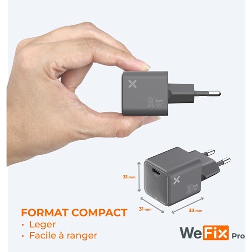 Chargeur pour téléphone mobile Wefix Pro CHARGEUR SECTEUR USB-C GaN 30W