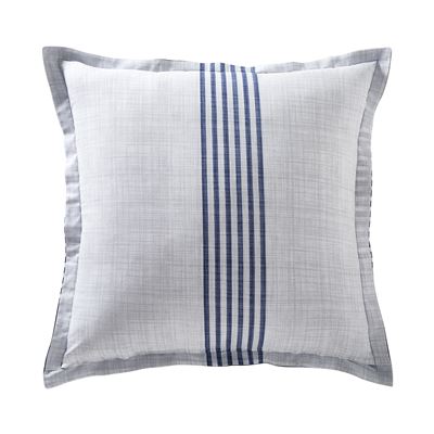Linge de lit à rayures bleues et blanches - BECQUET CRÉATION