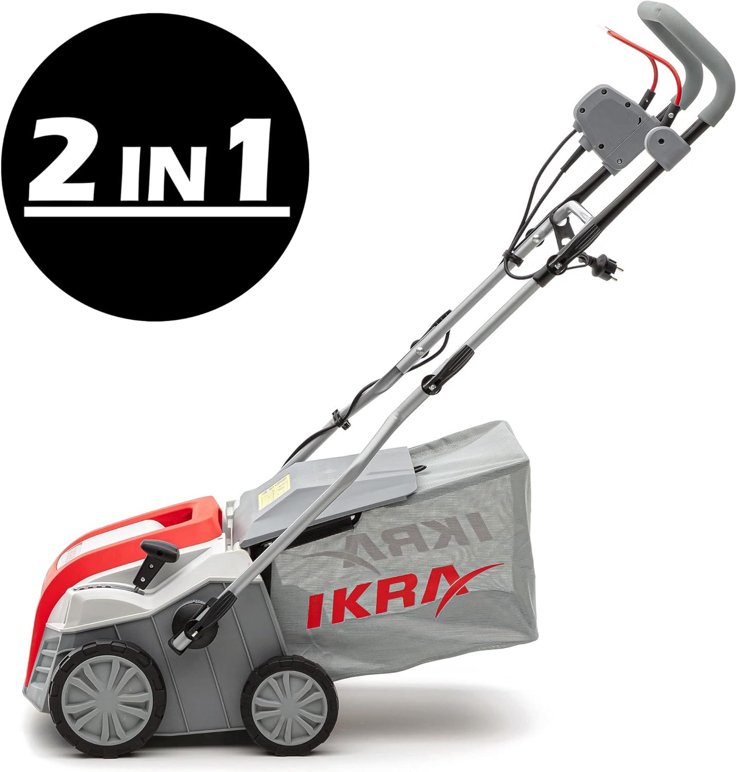 IKRA Elektro Vertikutierer Rasenlüfter IEVL 2000, Fangkorb 55l, Arbeitsbreite 40cm, starke 2000W