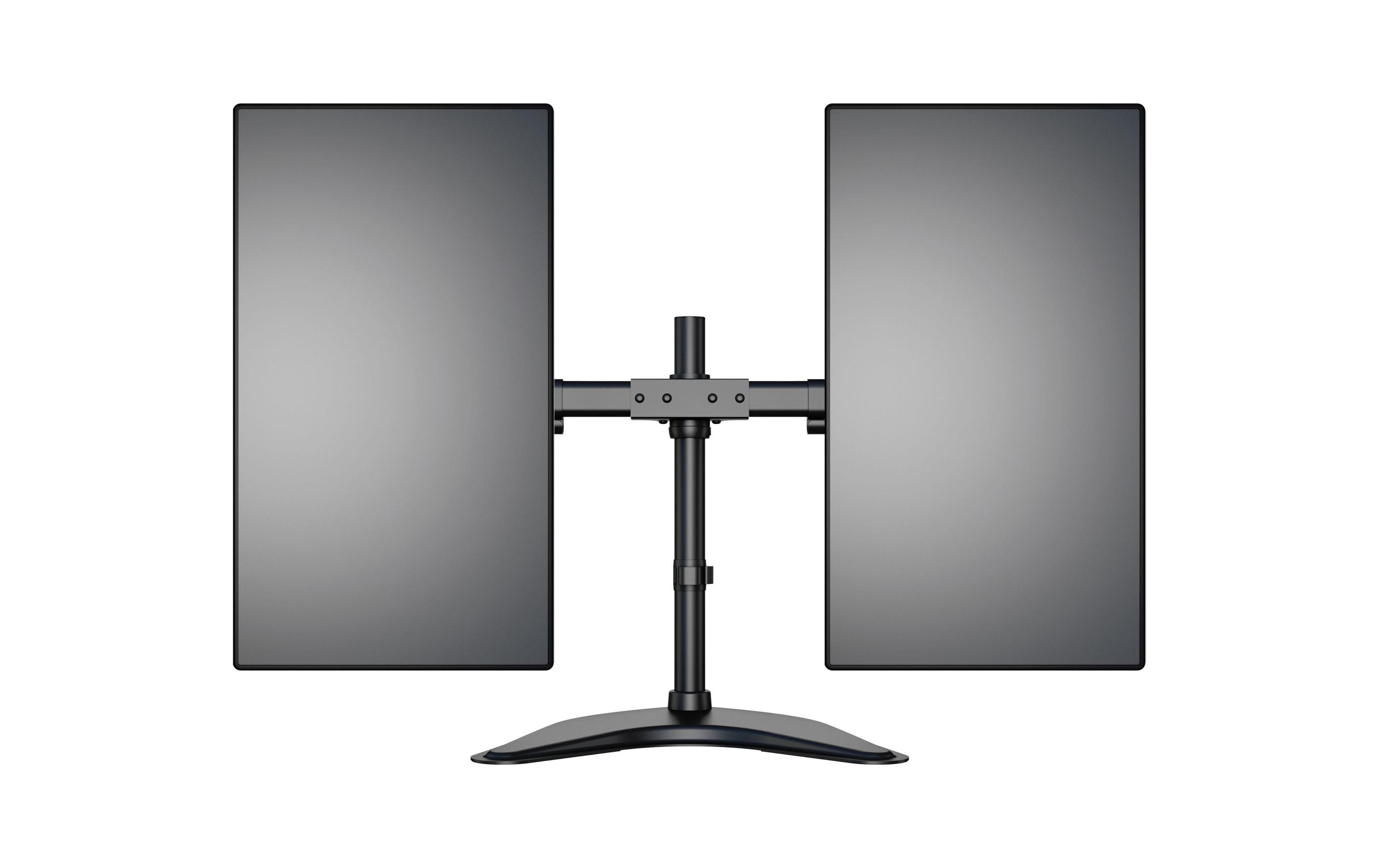 Monitor-Standfuss Basic Dual bis 10 kg – Schwarz<br>Deskmount