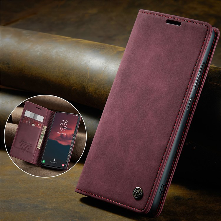 Samsung Galaxy S24 Leder Tasche Flip Wallet Etui mit Kartenfächern - Rot