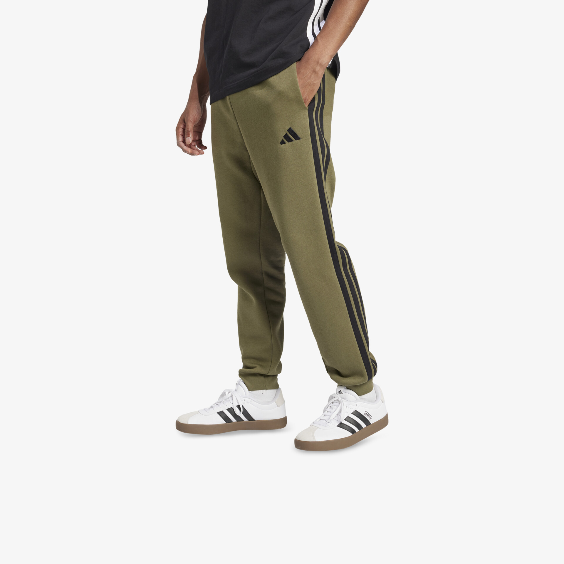 adidas Essentials 3 Streifen Herren Hosen olive