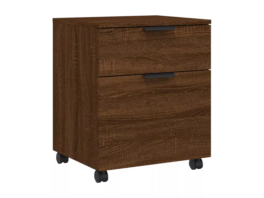 Classeur mobile avec roues Chêne marron 45x38x54 cm Bois