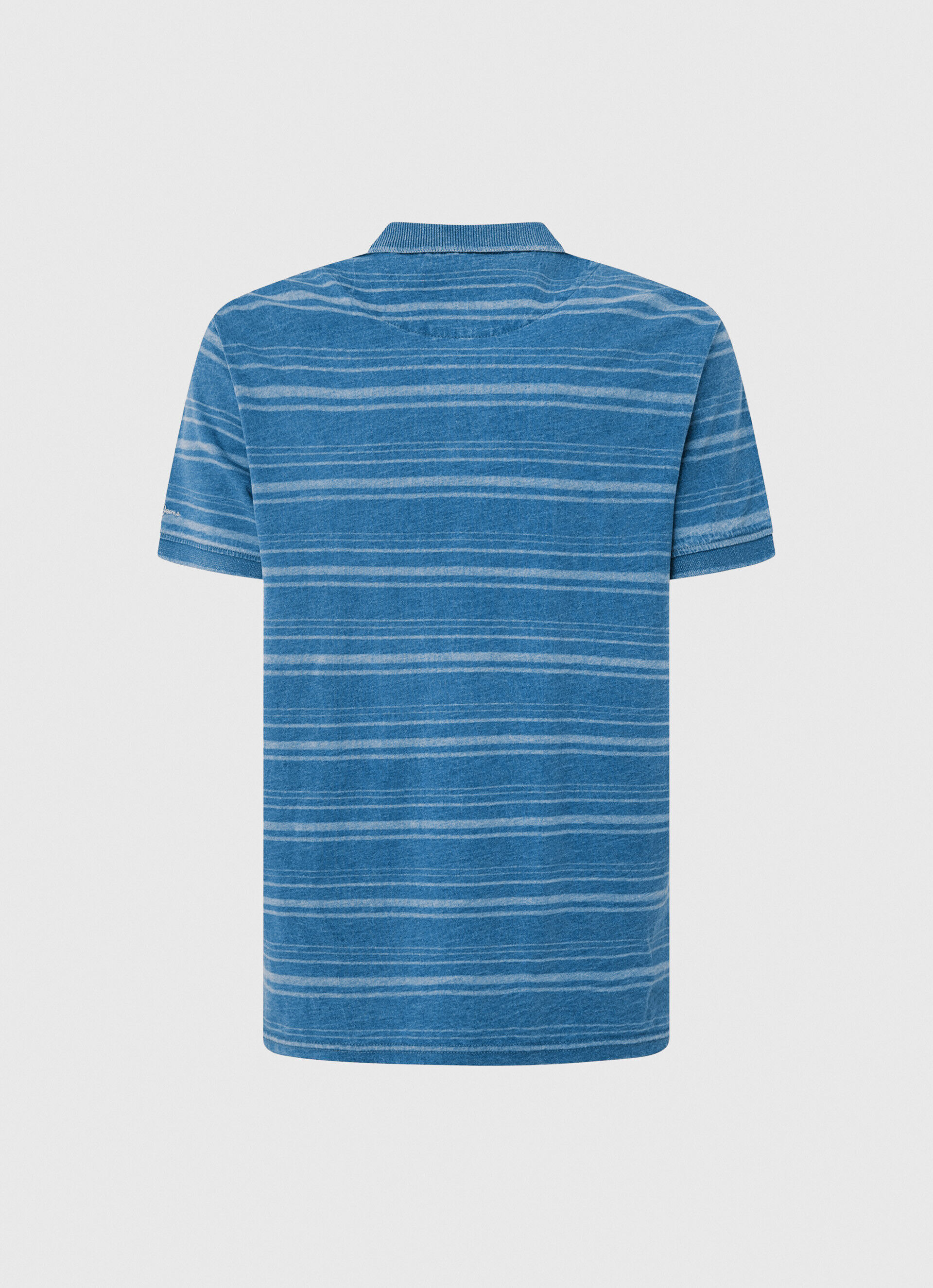 Camisa polo de algodão com estampa listrada - azul índigo