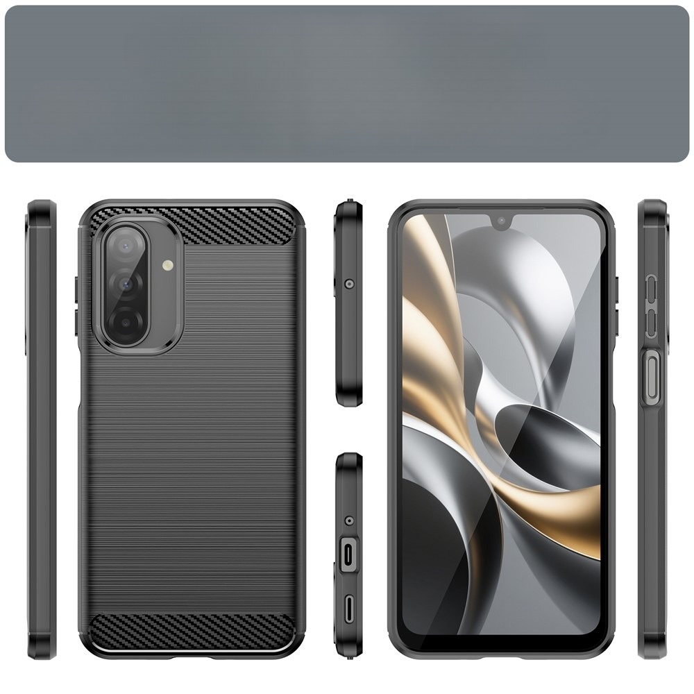Samsung Galaxy A17 Gummi Case Schutzhülle Carbon Look - Schwarz