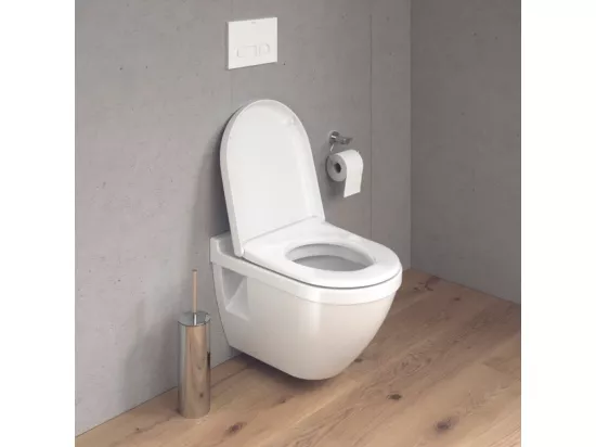 Pack WC suspendu DURAVIT Starck 3 avec abattant frein de chute + bati support SIAMP + Plaque de commande chromée