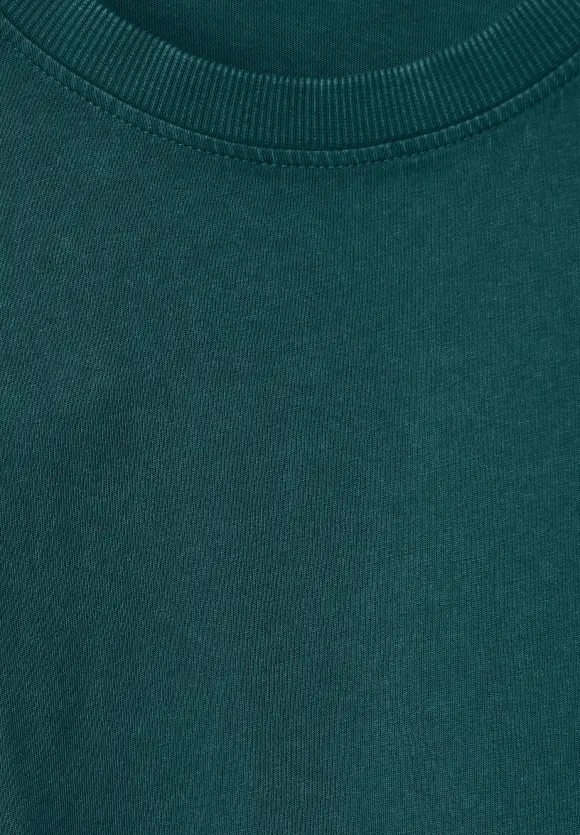 T-Shirt in gewaschener Optik - oxford green
