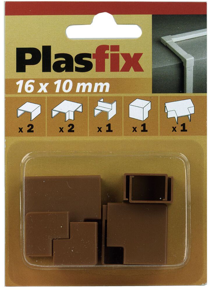 SKARV & HJØRNE PLASFIX 16X10MM TEAKFARGET