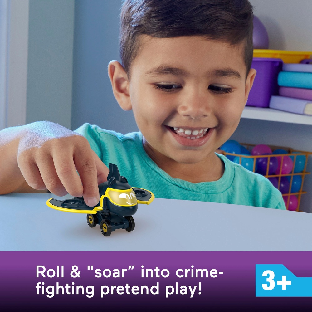 Fisher-Price Batwheels DC 1:55 Spielzeugflugzeug aus Metallguss, Batwing