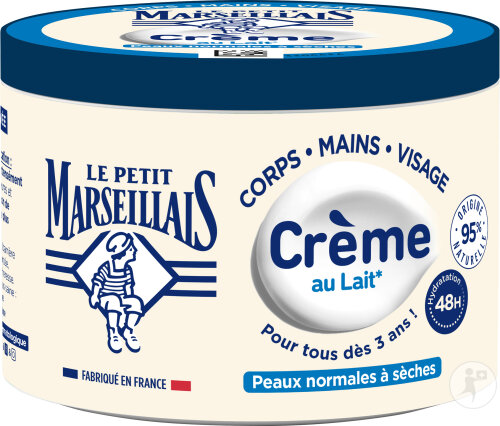 Le Petit Marseillais Crème Au Lait Multi-Usage Peaux Normales À Sèches Pot 360ml
