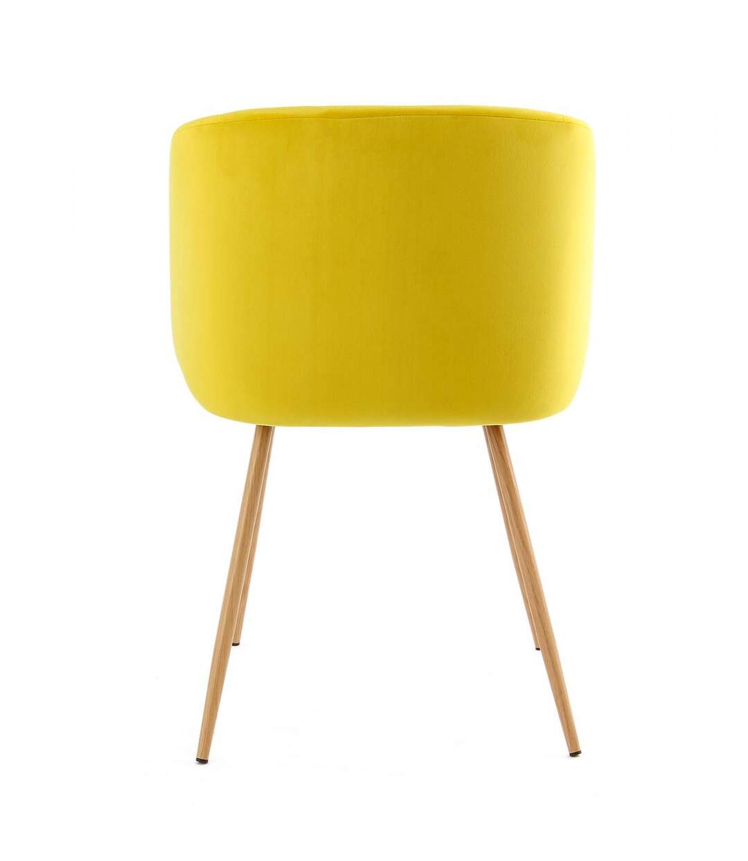 Lot de 2 chaises fait main ANA Jaune 56x54 en polyester doux et soyeux