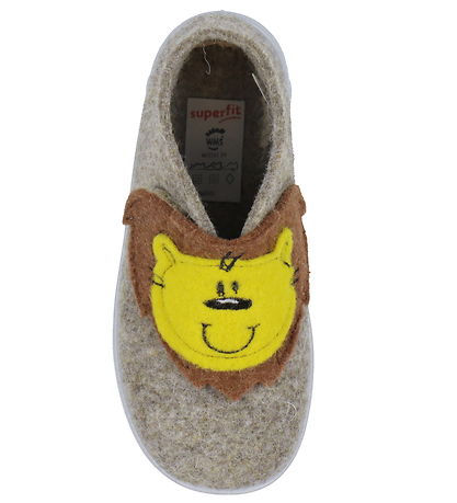Superfit Hjemmesko - Uld - Happy - Beige/Gr?