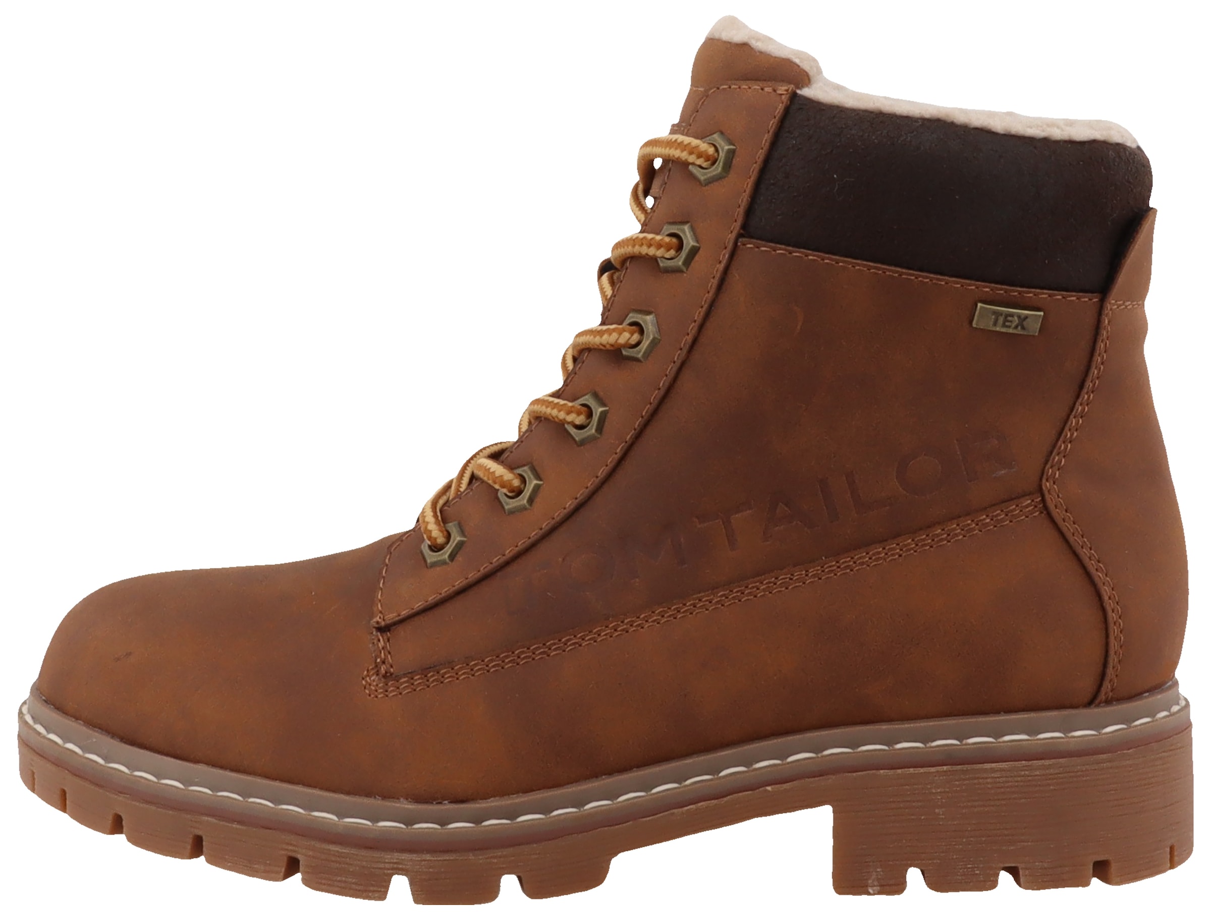 TOM TAILOR Winterboots  , Blockabsatz, Winterstiefelette, Schnürboots mit Logoprägung