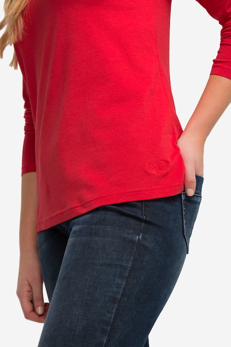 T-Shirt, V-Ausschnitt, 3/4-Ärmel, OEKO-TEX