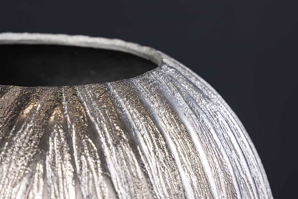 Moderne Vase ELEGANCE 25cm silber Hammerschlag Design