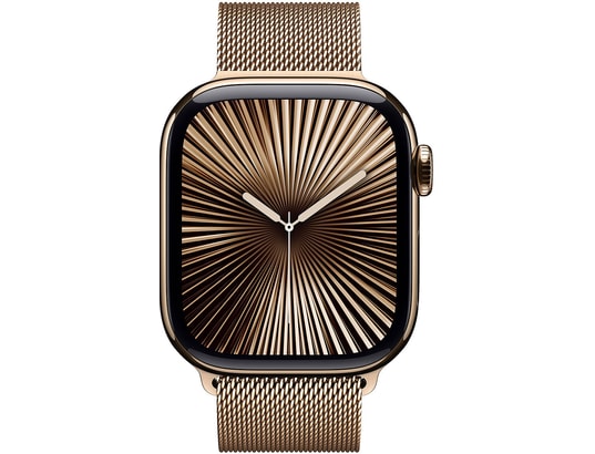 APPLE - Montre connectée GPS + Cellular Watch 10 Titane Or 42mm/Bracelet Milanais