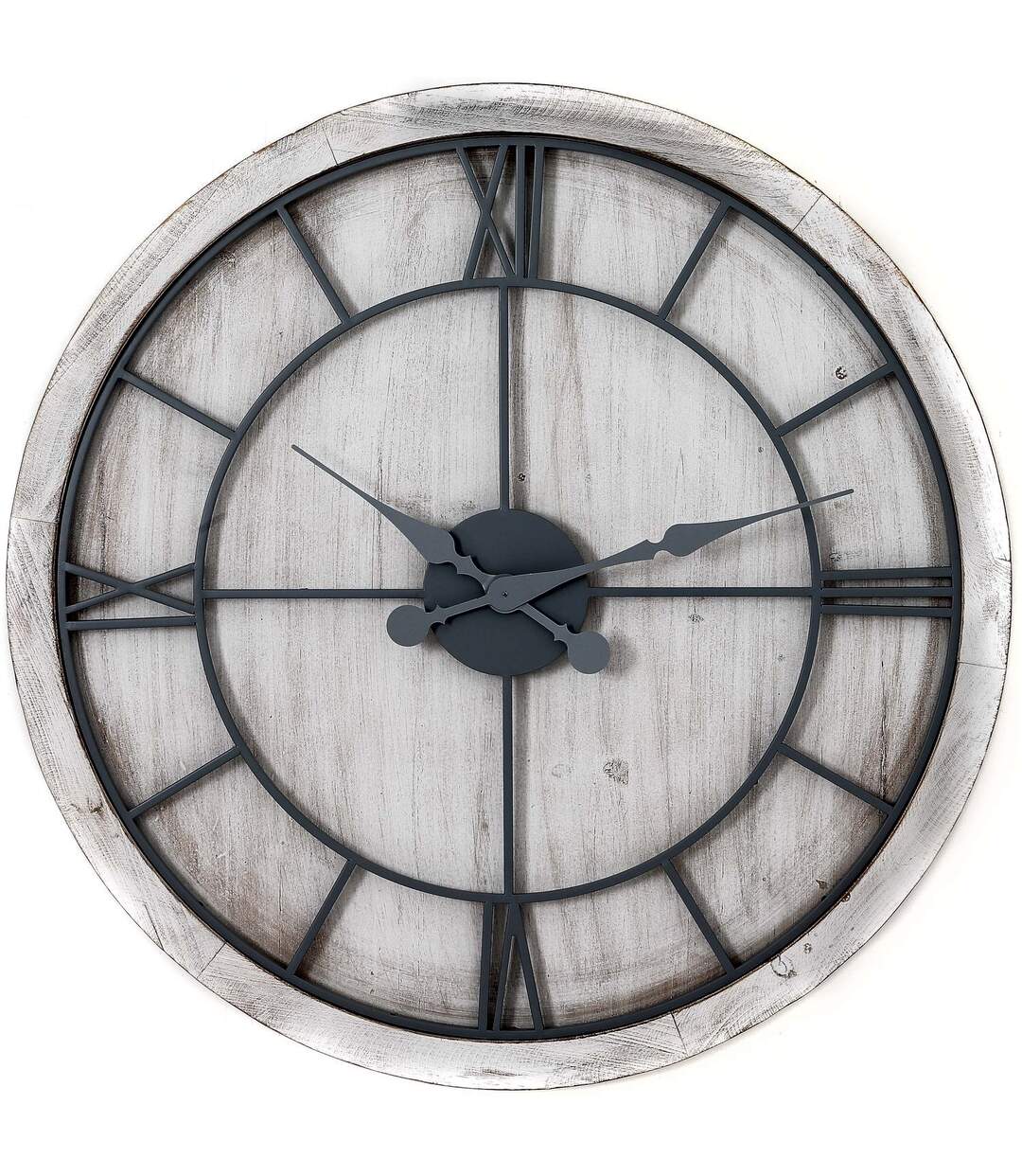 Hill Interiors - Horloge murale WILLISTON (Blanc / Argenté) (60 cm x 5 cm x 60 cm) - UTHI4489