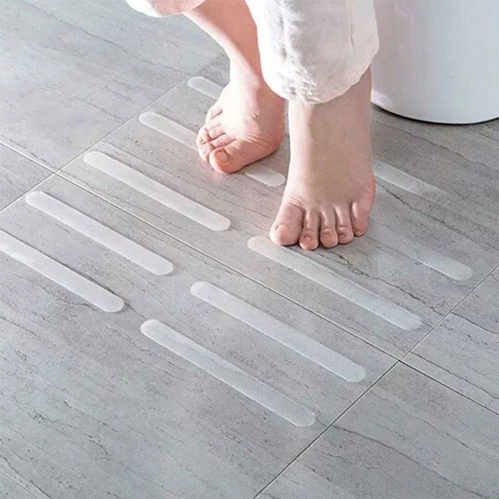 (19-tlg. Set) 2x38cm Selbstklebendes Anti-Rutsch Pad Sticker für Dusche / Badewanne - Transparent
