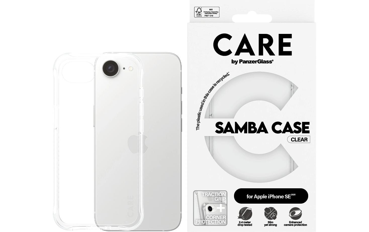 by PanzerGlass Fashion Case Samba iPhone 16e TransparentSchutzhüle für iPhone 16e