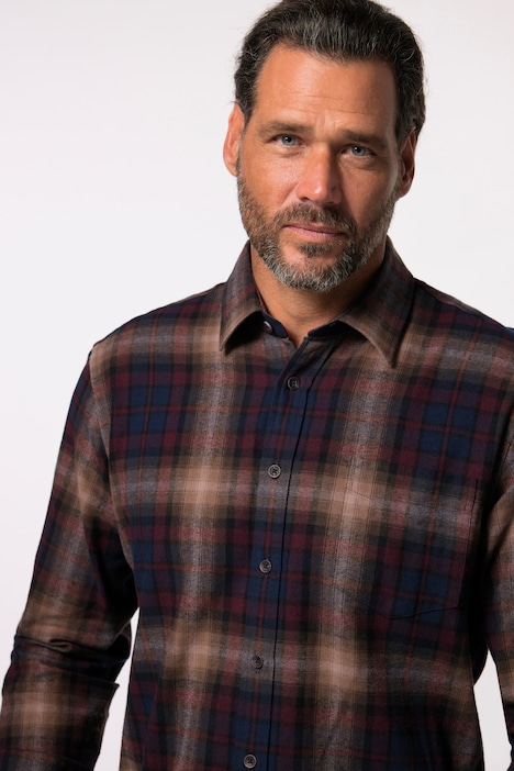 JP 1880 Karo-Flanellhemd, Langarm, Kentkragen, Modern Fit, bis 8 XL