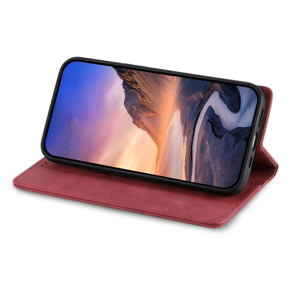 Samsung Galaxy S25 Ultra Leder Tasche Flip Wallet Etui mit Kartenfächern (RFID Schutz) - Rot