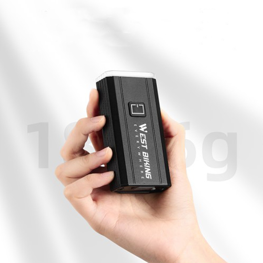 4400mAh Wiederaufladbares USB Fahrrad Licht Velo LED Warnlicht IPX6 - Schwarz