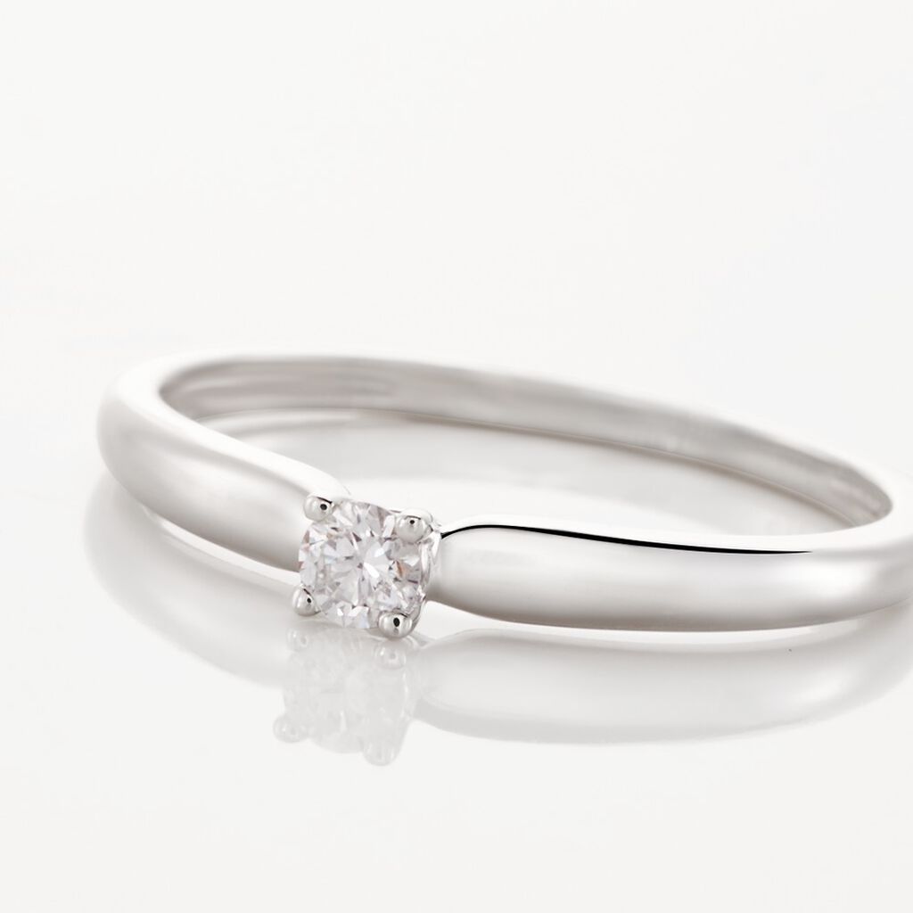 Bague Solitaire Flora Or Blanc Diamant