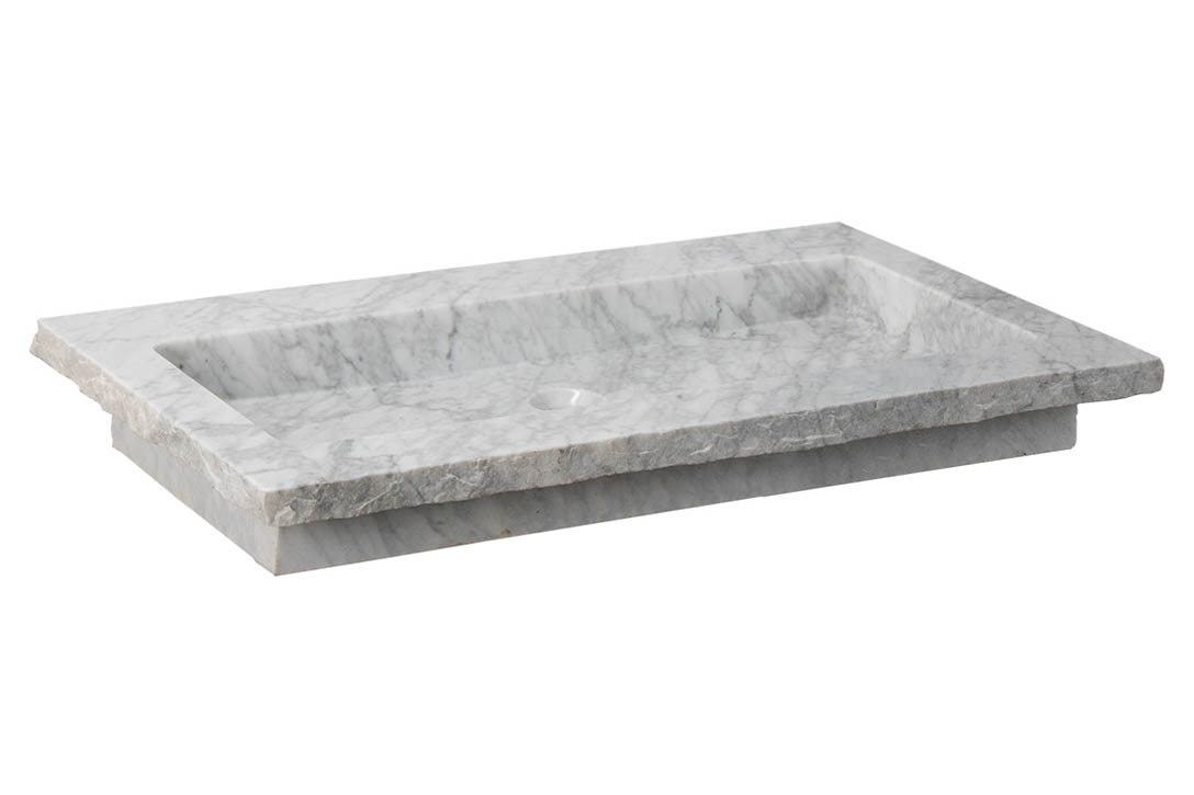 Forzalaqua Nova wastafel 80x50cm met kraangat carrara gekapt