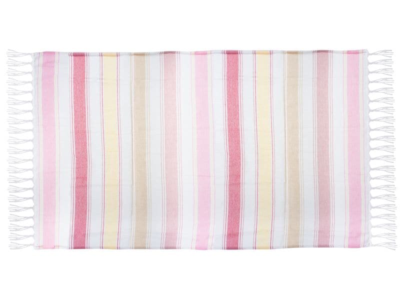 KOOR Strandtuch 90 x 180 cm, Pink/Weiss Grosses Strandtuch für den Sommer