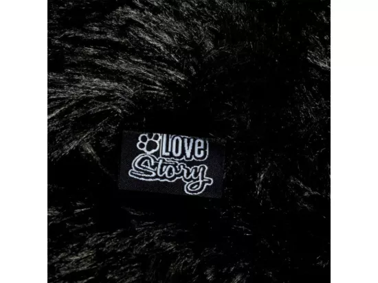 Coussin flocon réversible en fausse fourrure pour animaux - Noir - L 87 x l 55 cm