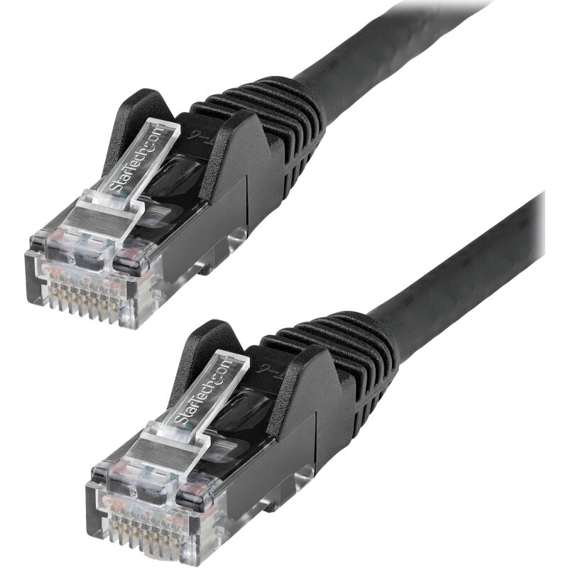 StarTech.com Câble Ethernet CAT6 10m - LSZH (Low Smoke Zero Halogen) - Cordon RJ45 UTP Anti-accrochage 10 GbE LAN - Câble Réseau Internet 650MHz 100W PoE - Noir - Snagless - 24AWG