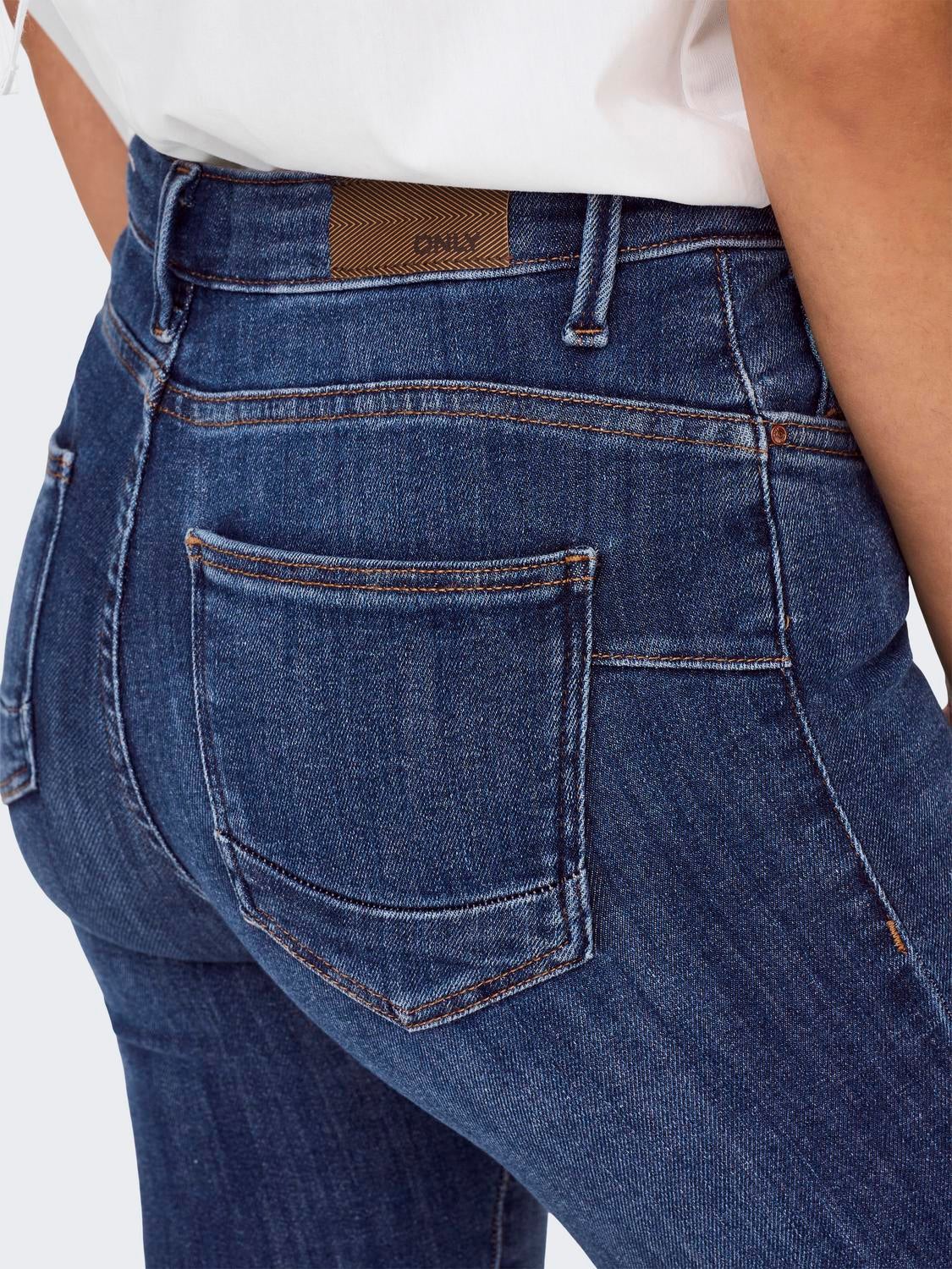 ONLPOWER Mittlere Taille Skinny Fit Jeans Dark Blue Denim