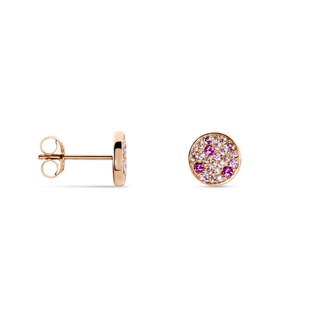 Boucles D'oreilles Puces Nelig Argent Rose Oxyde De Zirconium