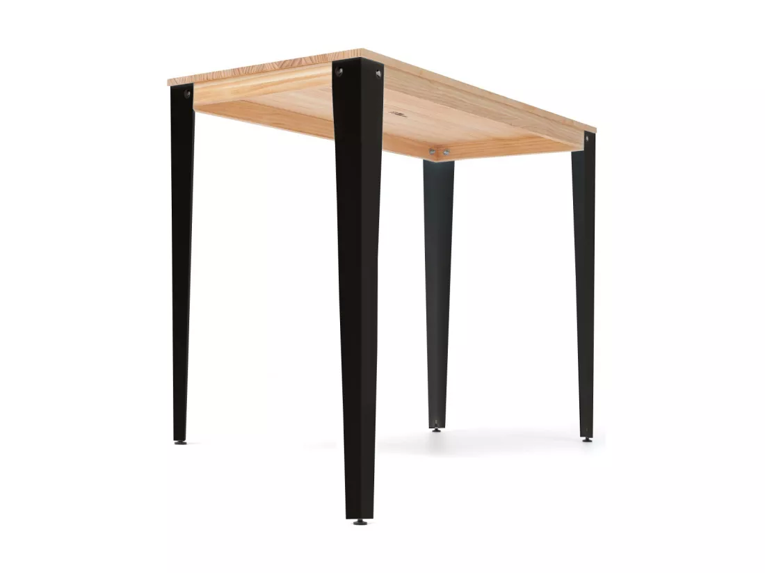 Table Mange debout Lunds 80X140x110cm Noir-Naturel. Box Furniture