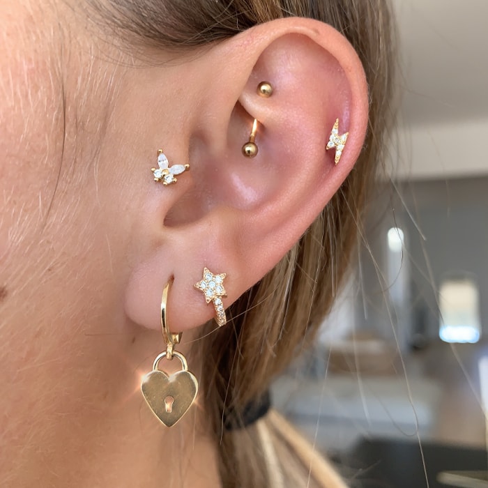 Boucle d'oreille - Mimi - Laiton plaqué argent 10 microns