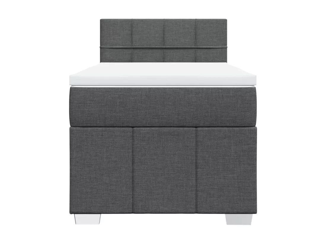 Sommier à lattes de lit et matelas Gris foncé 90x190 cm Tissu