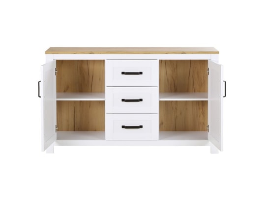 HOMESTYLE4U - Meuble de rangement enfant Buffet blanc 150 cm en bois
