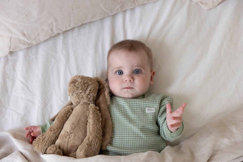 Feetje Feetje pyjama wafel groen melange