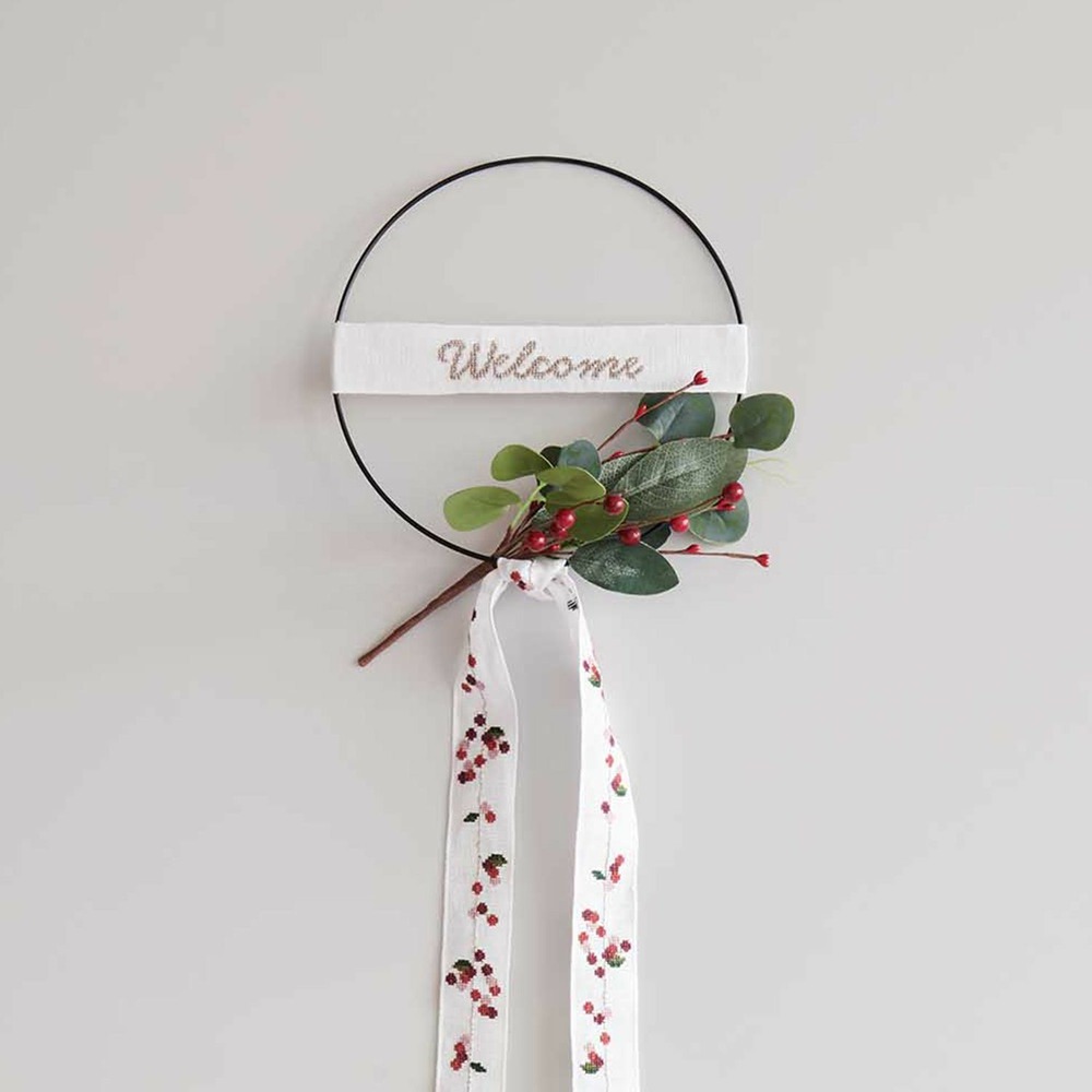 Kit broderie welcome cercle métal ø 15 cm