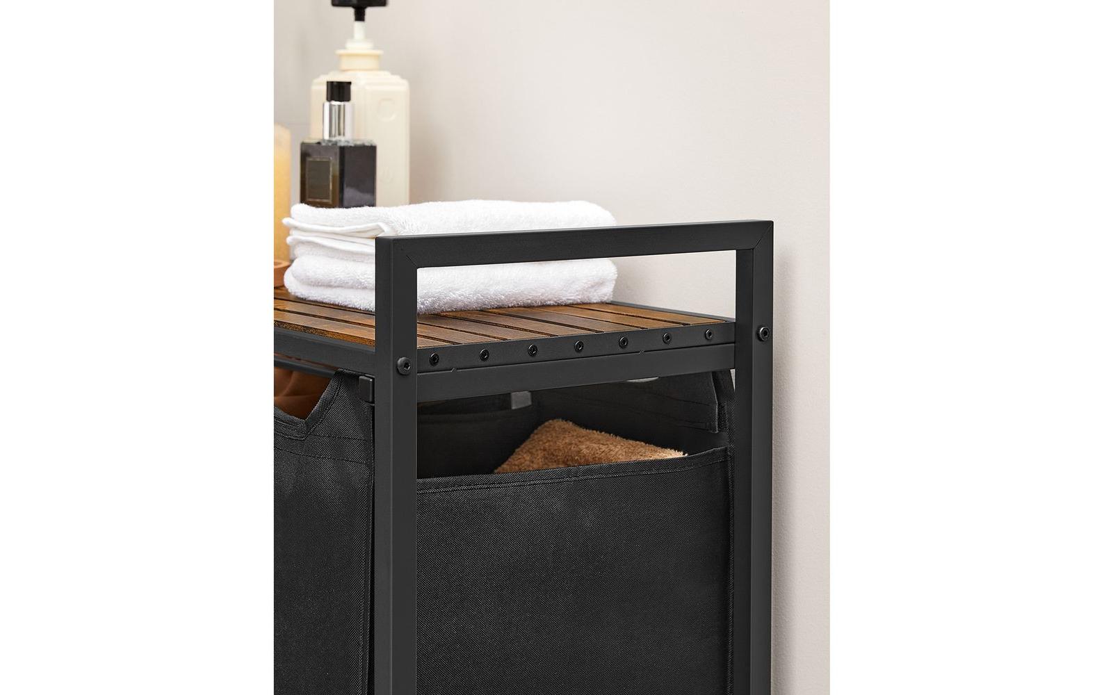 Wäschekorb 38 l, Braun/SchwarzWäschekorbsammler