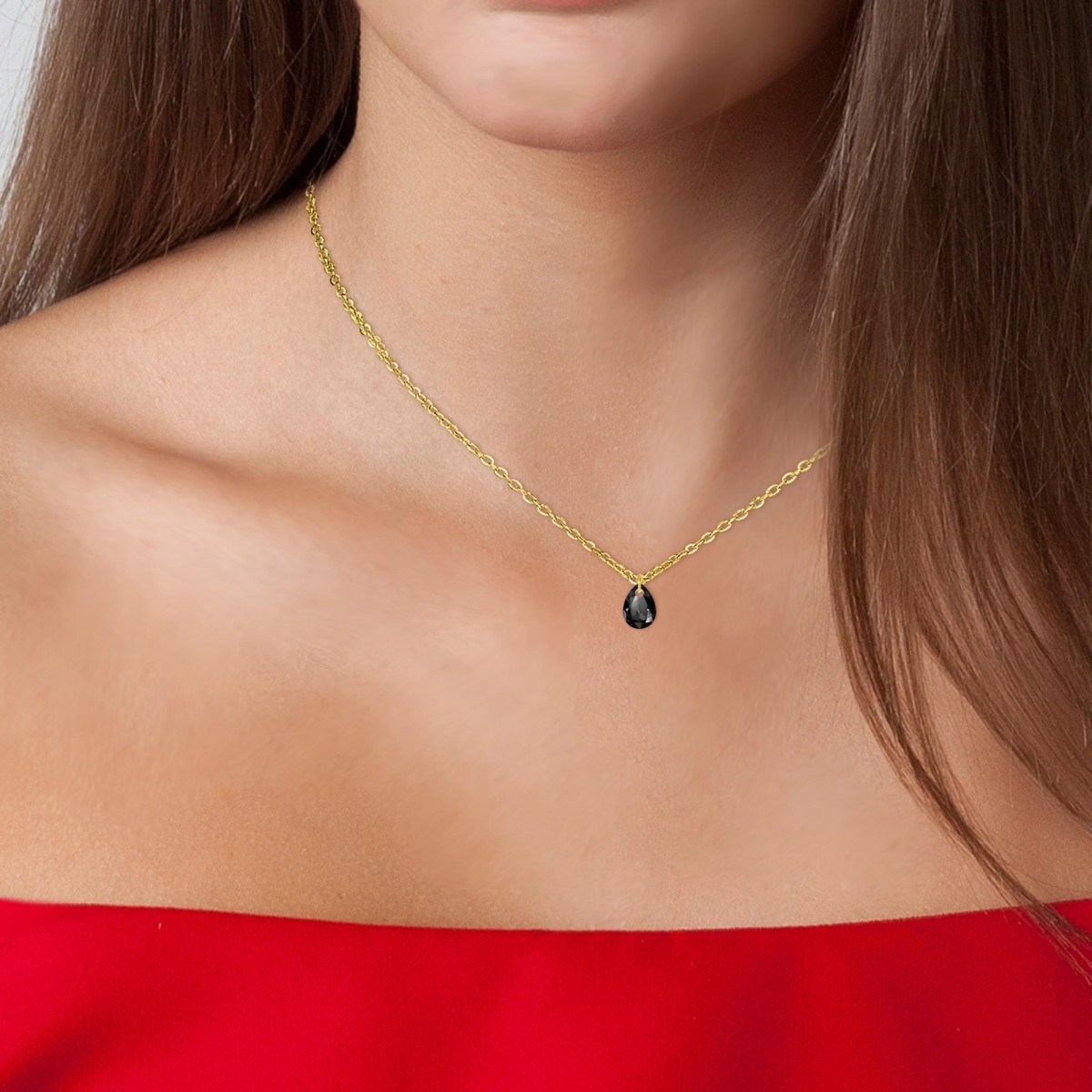 Chaine maille forçat et cristal SC Crystal