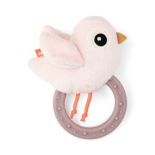 Hochet avec Anneau de Dentition BIRDEE Rose - DONE BY DEER