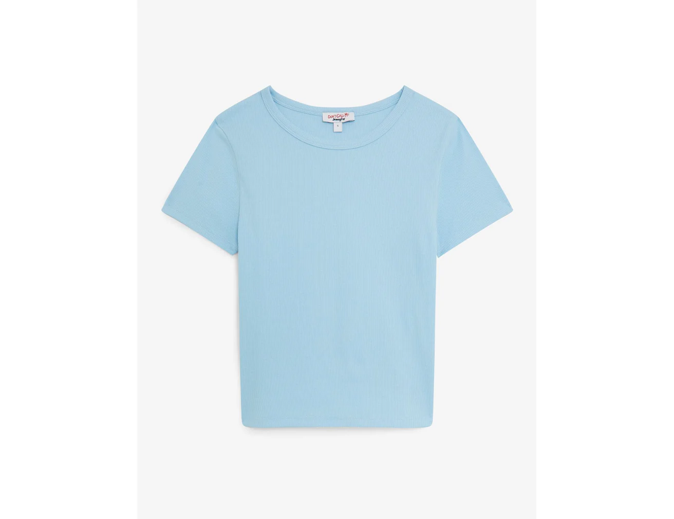 Tee-shirt côtelé basic bleu clair