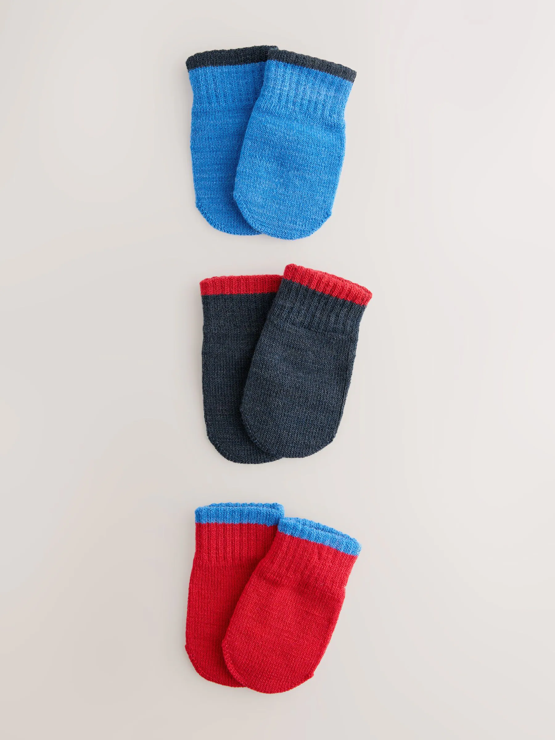 Rood/blauw - Verpakking van 3 Magic wanten handschoenen (3mnd -6jr)